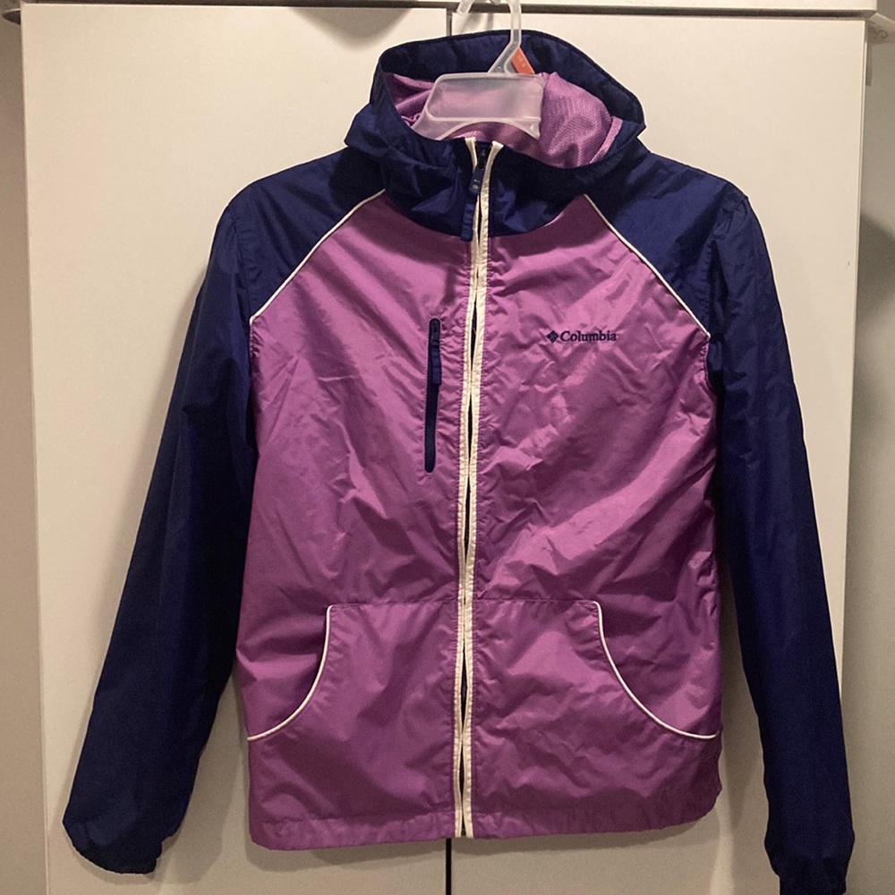 Columbia windbreaker - purple on purple - size 18/20